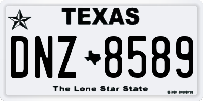 TX license plate DNZ8589