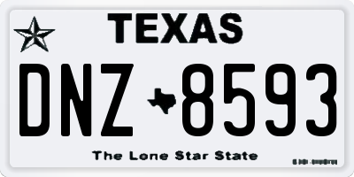 TX license plate DNZ8593
