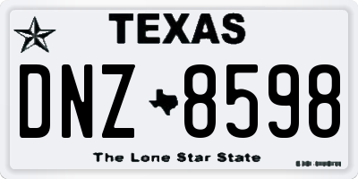 TX license plate DNZ8598