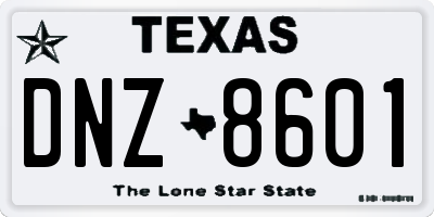 TX license plate DNZ8601