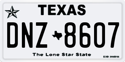 TX license plate DNZ8607