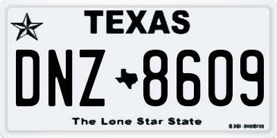 TX license plate DNZ8609