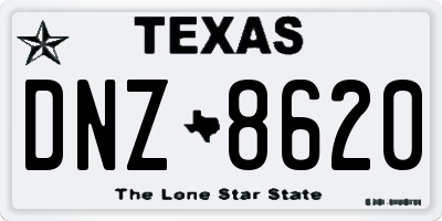 TX license plate DNZ8620