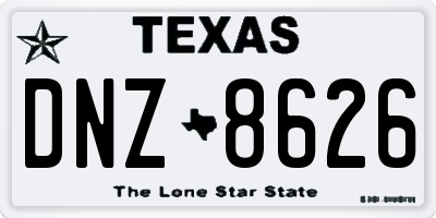 TX license plate DNZ8626
