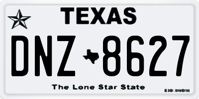 TX license plate DNZ8627