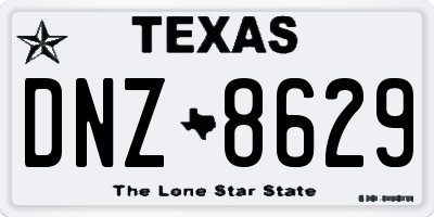 TX license plate DNZ8629