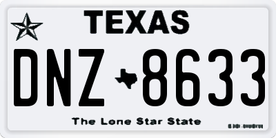 TX license plate DNZ8633