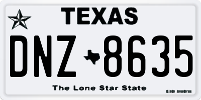 TX license plate DNZ8635