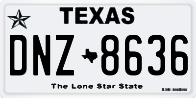 TX license plate DNZ8636