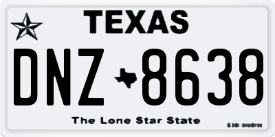 TX license plate DNZ8638