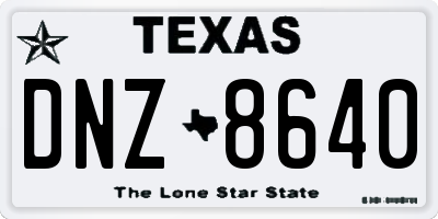 TX license plate DNZ8640