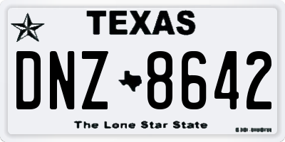TX license plate DNZ8642