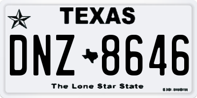 TX license plate DNZ8646