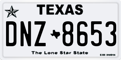 TX license plate DNZ8653