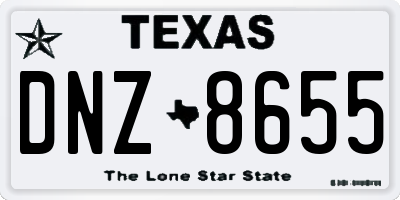 TX license plate DNZ8655