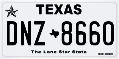 TX license plate DNZ8660