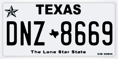 TX license plate DNZ8669