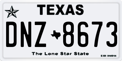 TX license plate DNZ8673