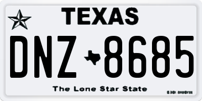 TX license plate DNZ8685