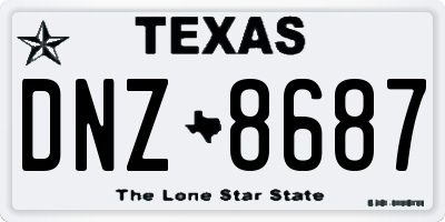 TX license plate DNZ8687