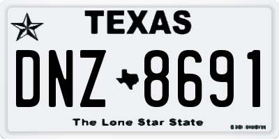 TX license plate DNZ8691
