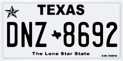 TX license plate DNZ8692
