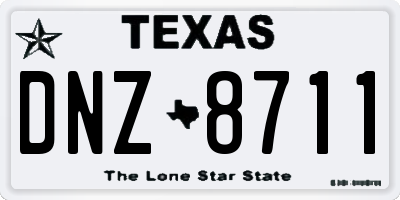 TX license plate DNZ8711