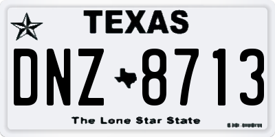 TX license plate DNZ8713