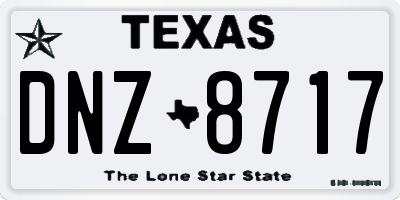 TX license plate DNZ8717
