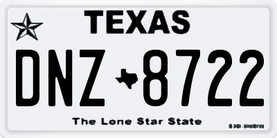 TX license plate DNZ8722