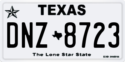 TX license plate DNZ8723