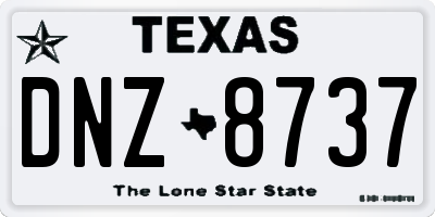 TX license plate DNZ8737