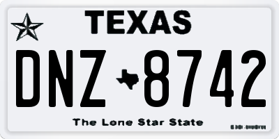 TX license plate DNZ8742
