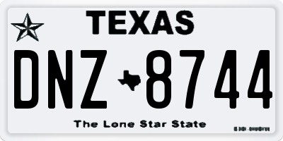 TX license plate DNZ8744