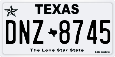TX license plate DNZ8745