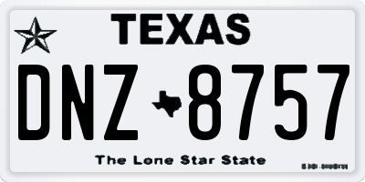 TX license plate DNZ8757