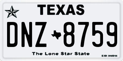 TX license plate DNZ8759