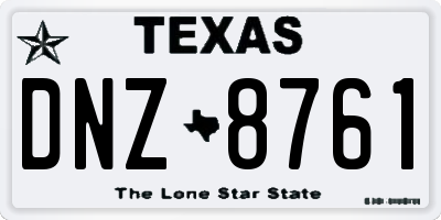 TX license plate DNZ8761