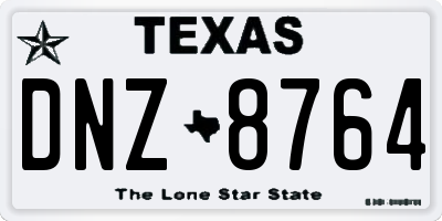 TX license plate DNZ8764