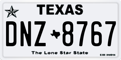 TX license plate DNZ8767