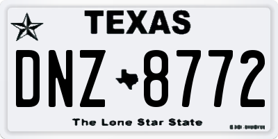 TX license plate DNZ8772