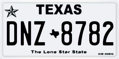 TX license plate DNZ8782