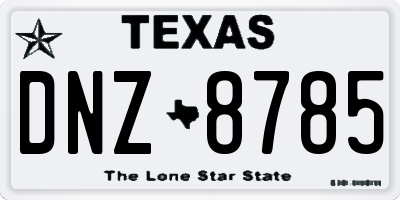 TX license plate DNZ8785