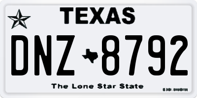 TX license plate DNZ8792