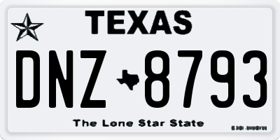 TX license plate DNZ8793