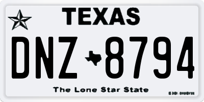 TX license plate DNZ8794