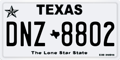 TX license plate DNZ8802