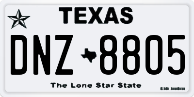 TX license plate DNZ8805