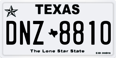 TX license plate DNZ8810