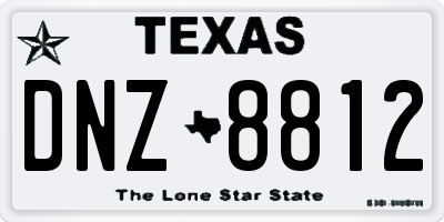 TX license plate DNZ8812